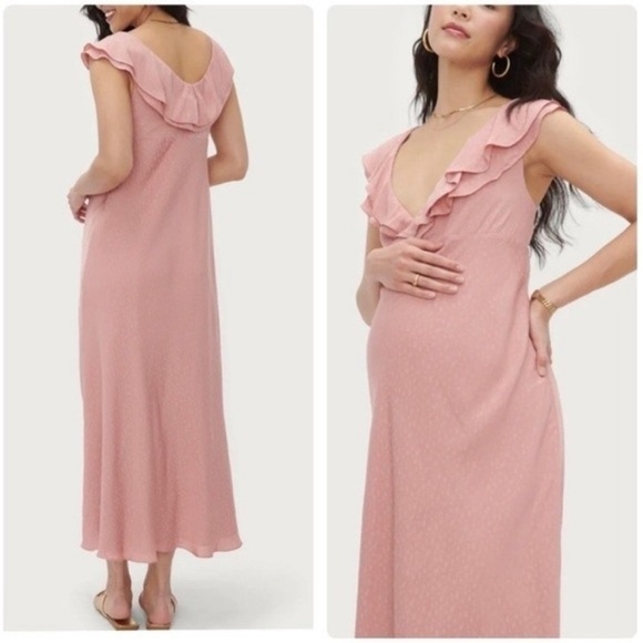 Hatch The Emily Blush Bohemian Floral Size 3 Maternity Dress L - Picture 10 of 13